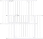 Babelio Pressure Mounted Baby Gate for Stairs, 29-48" Wide Dog Gate,2 Pack | Triple-lock System; Pressure/Wall Mount; Auto-close; 200N Impact Tested; Easy Install for Doorways, Kitchen, Hallway, White