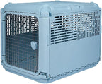 Sport PET Plastic Kennels Rolling Plastic Wire Door Travel Dog Crate, Collabsible Kennel, 22.1" L x 23.3" W x 30.6" H