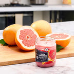 Grapefruit Zest Odor Eliminating Highly Fragranced Candle - Eliminates 95% of Pet, Smoke, Food, and Other Smells Quickly - Up to 80 Hour Burn time - 12 Ounce Premium Soy Blend