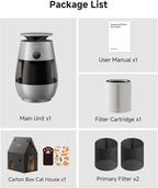 Dreame Pet Air Purifier AP10, Suck Up Floating Cat Dog Hair Dander, NeverChange 5.4-Year Filters for Odor Purification, 1346 ft² for Home Large Room, Pet-Friendly Design, APP & Voice Control, Grey