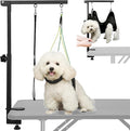 Adjustable Dog Grooming Arm with Clamp Dog Grooming Hammock and Loop Noose | Metal Dog Grooming Table Arm, Adjustable height 17"-35", No Sit Haunch Holder, Grooming Restraint for Small & Medium Dogs