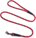 Mendota Pet Snap Leash - British-Style Braided Dog Lead, Made in The USA - Black Ice Red, 3/8 in x 6 ft - for Small/Medium Breeds