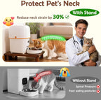 SZEE Cat Food Stand, Elevated Cat Feeder Stand for Automatic Feeder & Bowls | Lifted Cat Food Table Station, Raises Feeder/Bowl by 2 3/8", Relieves Spine and Joints Noticeably on Pets - Solid Walnut Wood