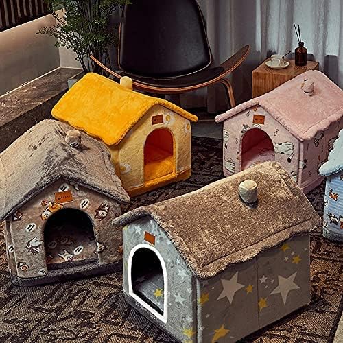 BXEBUI Dog House Indoor Memory Sponge, Foldable Dog House Kennel Bed Mat with Cushion for Small Medium Large Dogs Cats, Winter Warm Cat Nest Puppy Cave Sofa Pet Products (Medium)