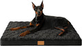 Patas Lague Orthopedic Large Dog Bed Washable Pet Crate Mat 56''X40'' Black | Egg-Crate Foam Dog Couch For Large Sized Dogs, Waterproof Removable Cover, Soft Pet Bed With Nonskid Bottom
