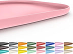SMILOOL Silicone Pet Food Mat with Raised Edge for Food and Water Bowl, Dog Feeding Mats, Cat Food Trays for Floor Waterproof, Rubber Tray for Dogs and Cats, 19 x 12 x 0.7 Sakura Pink