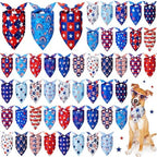 Preboun 50 Pcs Patriotic Dog Bandanas Bulk 4th of July Bandanas for Dogs Triangle Kerchief Scarf Set for Pets Independence Day Costume Photo Props Accessories Pet Shops, 25 Styles(31.5 x 21.7 x 21.7) by Preboun