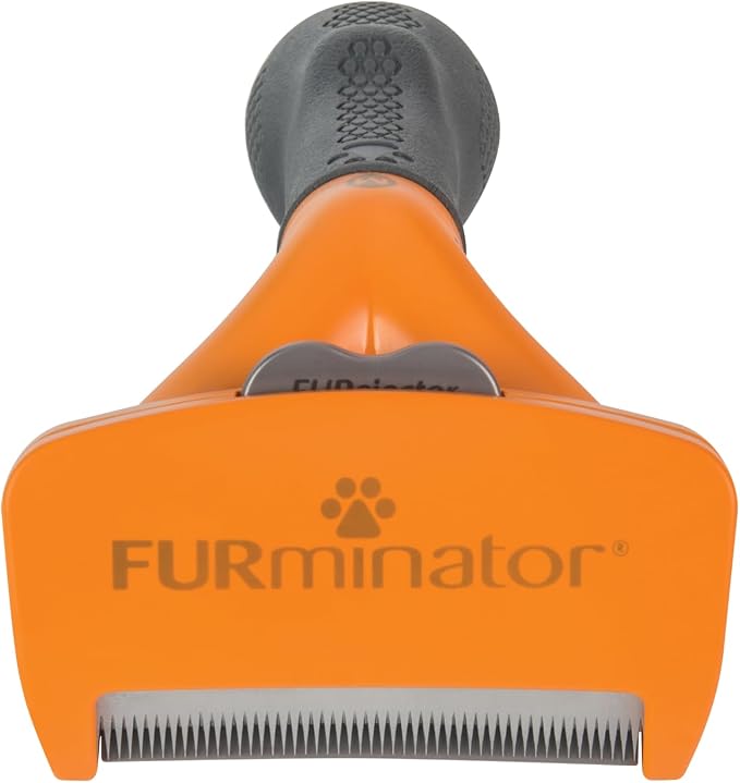 FURminator Medium Dog Undercoat deShedding Tool for Long Hair | Reduces Loose Hair From Shedding, Easy Clean-Up, For 25-50 lbs, Use Weekly, Ergonomic Handle For Comfort