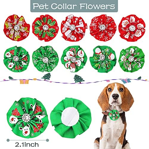 PET SHOW 100pcs/Pack Christmas Small Dog Hair Bows + Dog Bowties + Puppies Collar Flowers Attachment Grooming Set for Holiday Parties Costumes Accessores - Image 6
