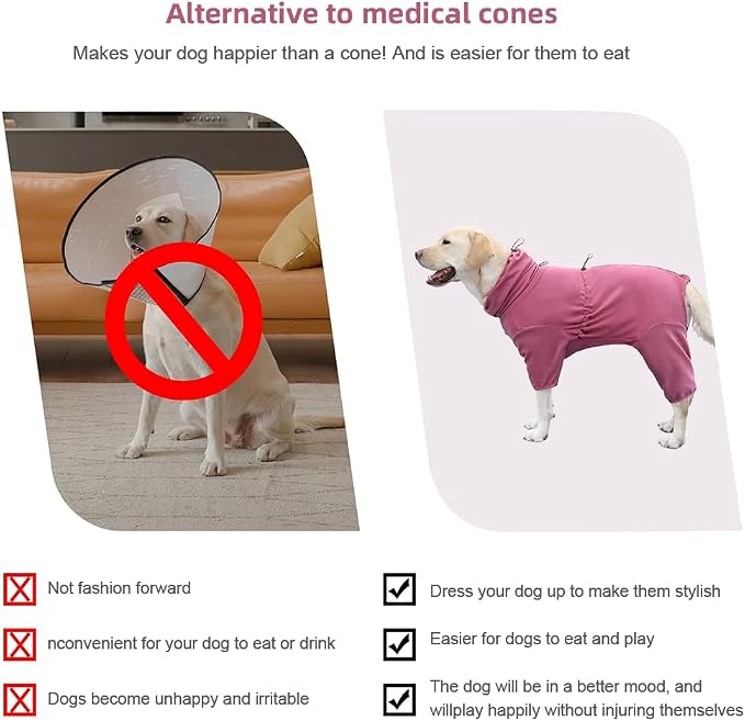 Dog Pajamas for Large Dogs,Extra Large Stretch, Suitable for Adult, Medium-Sized Dogs, Large Pet Jumpsuit Four-Legged Dog Clothes, Pet Clothing. (Red Color, 4XL)