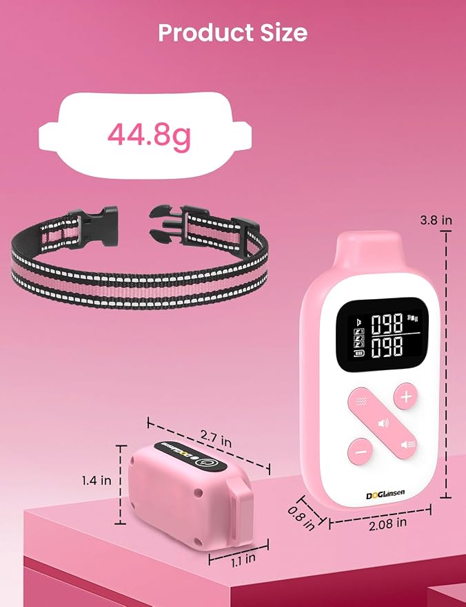 No Shock Dog Training Collar, Beep and Vibrating Dog Collar with Remote 2800Ft, Vibration Collar for Small Medium Large Dogs - No Prongs