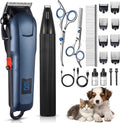 5-in-1 Low Noise Rechargeable Cordless Dog Clippers Pet Grooming Kit for Dogs & Cats|Quiet high Power pet Grooming Set for Small Large Dogs & Thick Coated Cats, Includes Comb, Clippers & Nail Clipper