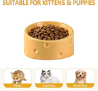 Cat Food Bowl with Food Mat, Ceramic Raised and Tilted Water Bowl, Anti Vomiting and Protection, Cat or Small Dog Feeding Station, Dishwasher and Microwave Safe