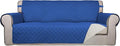 PureFit Reversible Quilted Sofa Cover Dog Couch Covers for Sofa, 66 in | Classic Blue/Ivory, Water Resistant Couch Protector, Washable Pet Couch Cover with Non Slip and Elastic Straps For Kids