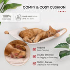 Cat Wall Hammock for Large Cats, Cat Wall Bed | A space-saving wall mounted cat bed with a washable, replaceable cushion that holds big cats up to 35 lbs
