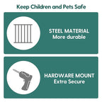 Babelio 34" H Extra Tall No Bottom Bar Baby Gate, 26-43" W, Grey | Easy Install| One-handed Opening| Auto-close| Drill Needed Indoor Safety Dog/Pet Gate for Stairs, Hallways & Doorways