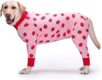 Dog Recovery Suit After Surgery Female Male, Medium Large Dog Neuter Shirt Cone Alternatives Prevent Licking Surgical Onesies (Strawberry, 7XL)