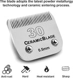 #30 Blade Dog Grooming Replacement Blades Compatible with Andis/Wahl/Oster | Dog Clippers,Detachable Ceramic Blade & Stainless Steel Blade,Size-30, 1/50-Inch Cut Length (64260),3Pack