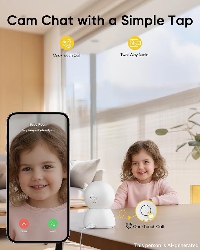 BoyKeep Indoor Camera, 2K Cameras for Home Security with Motion Detection, Pet Camera Indoor with Phone App, Color Night Vision, 2-Way Audio, Cloud/TF Card Storage, Compatible with Alexa