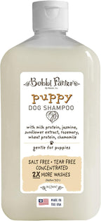 Bobbi Panter Puppy Dog Shampoo Milk Protein, Jasmine, Sunflower & Chamomile – Gentle Nourishing Formula for Puppies & Sensitive Skin, Tear-Free, 30:1 Concentrate, Made in USA, 14 oz