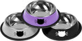 Serentive 3Pcs Cat Bowls Non-Slip Stainless Steel Small Cat Food Bowl Unbreakable Thick Rubber Base Easily Clean Lovely Color