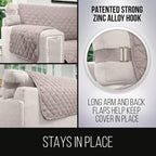 Sofa Shield® Couch Recliner Covers for Dogs, Reversible Furniture Protector with Strap, Stain and Tear Resistant Cushion Cover, 25 inch Seat, Machine Washable Slipcover Pets, Cats, Light Taupe