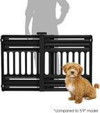 IRIS USA Pet Gate, Adjustable Width, Black | Room Separation, Walk-Through Design, Swing-Open Door, Hands-Free Operation, No Drilling Needed, One-Hand Open