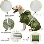 Pet Large Dog Raincoat Apparel Poncho Waterproof for Medium Large Sized for Dog Raincoat Clothes Jacket (4XL, Green)