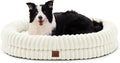 ChiXnuggle Orthopedic Dog Bed, Washable Cover, Faux Fur Bolster Pet Couch | waterproof,egg crate foam,non-slip bottom,for extra large dogs,cream,41*30*7,dog sofa