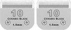 10# Grooming Ceramic Pet Clipper Blades Compatible with Andis & Oster A5 | Cut Length 1/16"(1.5mm),Compatible with Wahl KM10 Series Clippers,2 PACK