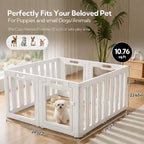 Soulbond Clear Acrylic Dog Playpen Indoor, 24 Inch, White, 8 Panels | Non-Slip,Tool-Free Assembly, External Door Lock Play Pen for Puppies and Small Dogs