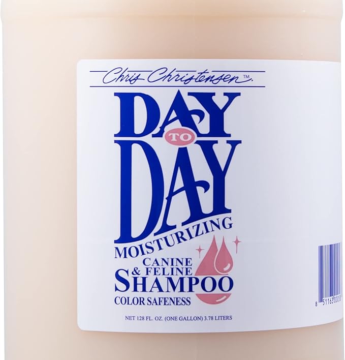 Chris Christensen Day to Day Ultra Concentrated Dog Shampoo, Makes up to 8 Bottles, Groom Like a Professional, Moisturizing, All Coat Types, for Daily Use, Made in USA, 1 Gallon