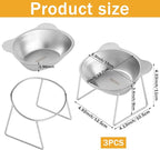 Elevated Cat Bowls 3 Pack, 15° Tilted Raised Cat Food & Water Bowls with Stainless Steel Dishes, Whisker-Friendly Anti-Vomiting Pet Bowls for Cats & Small Dogs