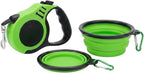 PETIMP Retractable Dog Leash Lightweight 16FT Leash Set | with Folding Bowl,Dispenser,waste Bags, for Small Medium Dogs(Green)