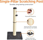 Amazon Basics Cat Scratching Post for Indoor Cats & Kittens, Medium (31.5"H), Cat Furniture with Dangling Ball Toy, Grey