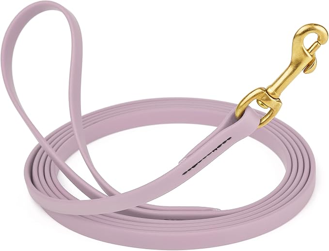 Viper Biothane K9 Working Dog Leash Waterproof Lead for Tracking Training Schutzhund Odor-Proof Long Line with Solid Brass Snap for Puppy Medium and Large Dogs, 10ft Pastel Purple