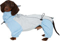 Dachshund Dog Raincoat with Legs, Waterproof Full Body Jacket, Hooded Outdoor Windbreaker for Small & Medium Dogs, Mini Dachshund Puppy Coat (Blue,XS(6-9lbs))