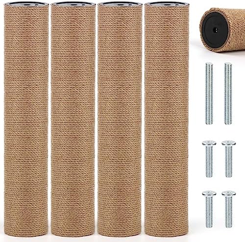 4 PCS Cat Scratching Post Replacement with M8 Screws, 15.7 x 3.1 Inches by LifeIdeas