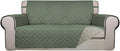 PureFit Reversible Quilted Couch Covers for Dogs Loveseat Sofa Cover 54" | Greyish Green/Beige, Water Resistant Couch Protector, Washable Pet Couch Cover with Non Slip and Elastic Straps For Kids
