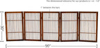 Urnporium Pet Dog Gate Freestanding, Strong Durable Folding Wooden Fence, Portable Acacia Hardwood Safety Barrier for Indoor & Outdoor Use (Brown Pet Gate, 5 Panel 30" Tall)