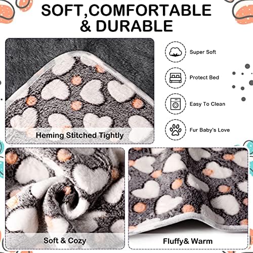 Reginary 4 Pcs Guinea Pig Fleece Cage Liners(Heart Pattern,24 x 47 Inch) - Image 5