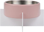 DBL3000A Intersecta Small/Medium Concrete and Stainless Steel Bowl 16oz (2 Cups) with Metal Stand Pet Feeder, Pink/White
