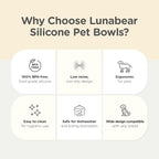 Elevated Dog Bowls, Raised Dog Bowl | Premium Food-Grade Silicone Material, Dog Bowls elevated, Quiet Dog Bowl for Noise-Sensitive Dogs, Non slip (Ivory)