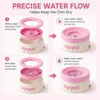 Dog Water Bowl No Spill with Floating Disk,Floating Pet Water Bowl for Dogs and Cats, for Travel and Home (Pink+White(600ml))