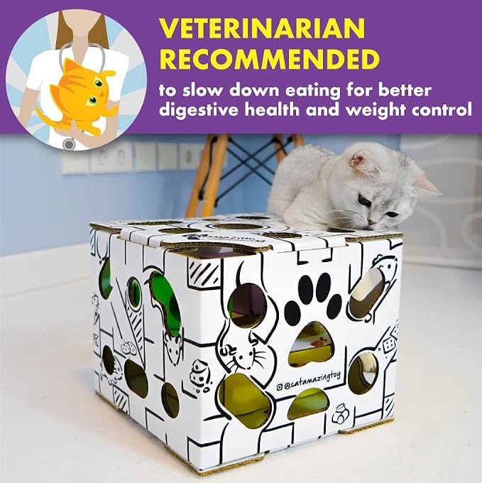 Cat Amazing Sliders – Puzzle Toy for Indoor Cats – Treat Box Interactive Maze – Enrichment Feeder – Best Cat Toy Ever!