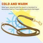 Viper Biothane K9 Working Dog Leash Waterproof Lead for Tracking Training Schutzhund Odor-Proof Long Line with Solid Brass Snap for Puppy Medium and Large Dogs 4ft, Coyote Brown
