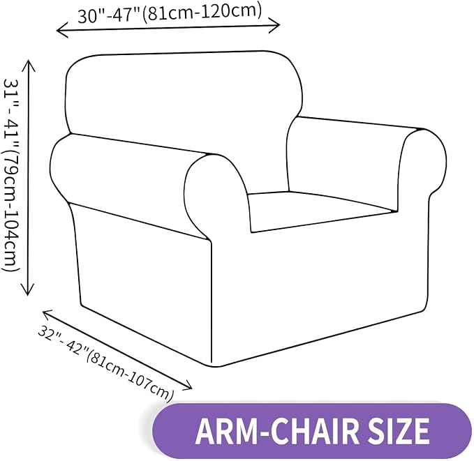 ZNSAYOTX Super Stretch Chair Slipcover (30"-47"), New Striped Sofa Chair Covers for Living Room, Dogs Pet Friendly Anti-Slip Chair Protector Spandex Armchair Slipcovers (Pea Green, Chair)