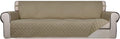 PureFit Reversible Quilted Couch Covers for Dogs Sofa Cover 4 Seater 88" | Beige/Beige, Water Resistant Couch Protector, Washable Pet Couch Cover with Non Slip and Elastic Straps For Kids