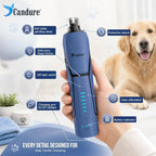Candure Whisper Quiet Dog Nail Grinder with 360 Degree LED Light, 6-Speed Rechargeable Pet Nail Trimmers with Extra Grinding Head for Safe, Stress-Free Grooming for All Pet Sizes
