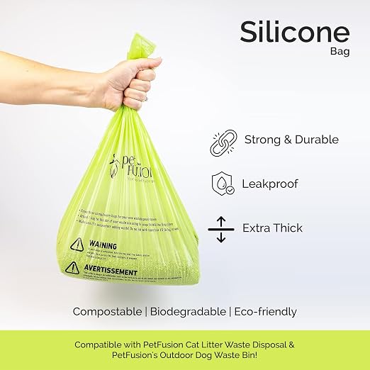PetFusion Replacement Waste Bags, Litter and Outdoor Disposal, Leakproof | Holds over ten pounds without tearing, fits indoor and yard use, works well for cats and dogs alike every day, vet approved